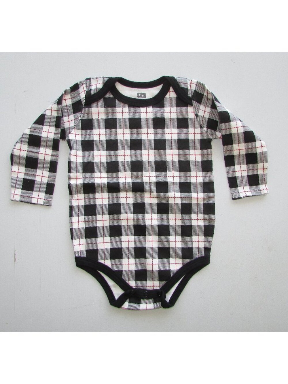 Black Plaid Long Sleeve Onesie - 24m - NEW